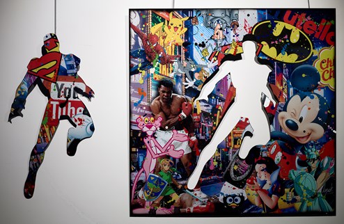 Iron Man is Pop by Auguste - Original Glazed Mixed Media on Aluminium